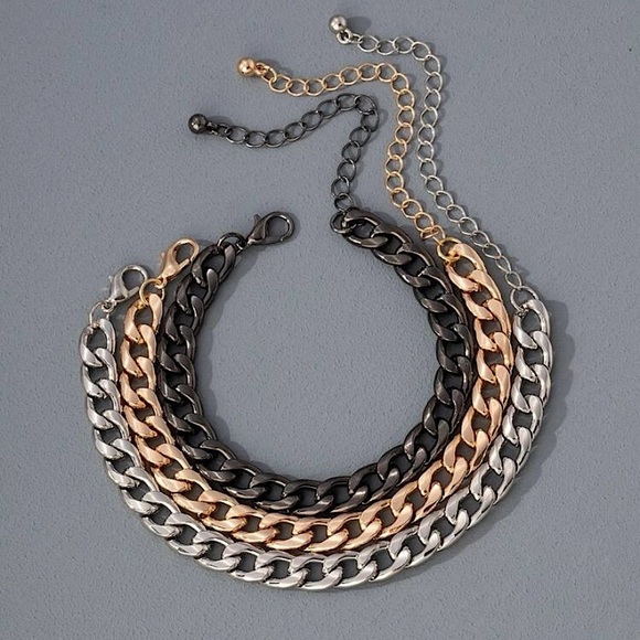 Cuban Link Chain Bracelet - 3 pieces - Picture 2 of 4